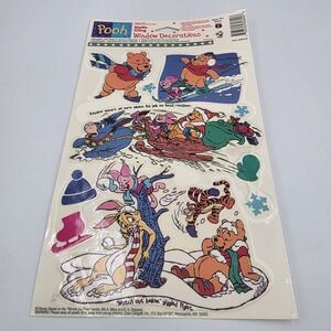 VTG 90's Winnie‎ the Pooh Window Decorations Static Cling  Disney 08246